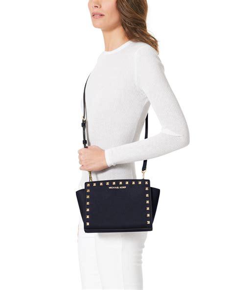 michael kors blue selma bag|michael kors selma studded.